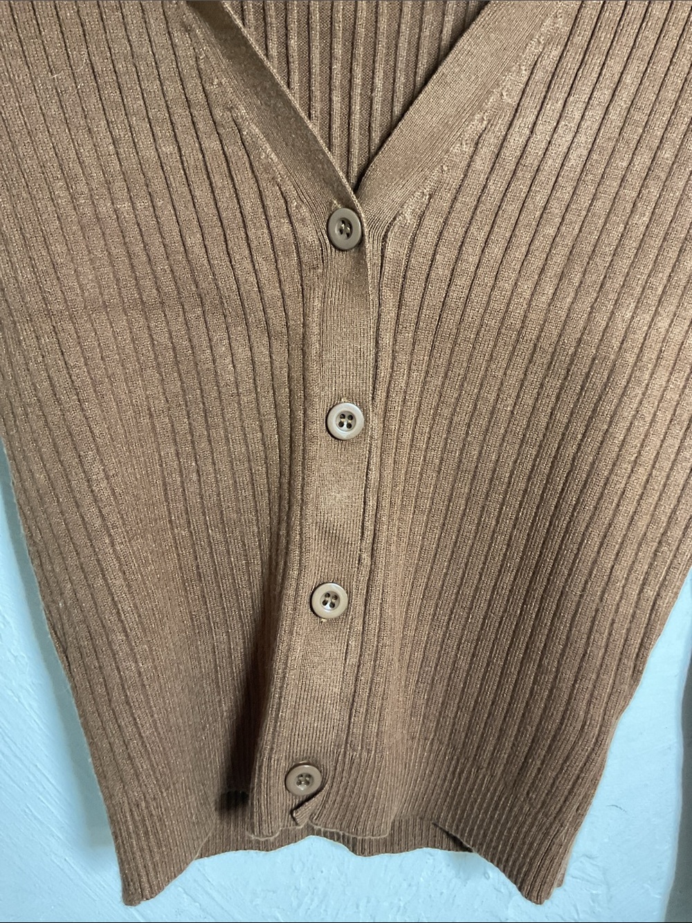 Truth by Republic Brown Ribbed Knit Collared Button Cardigan Top Size S - Picture 2 of 8